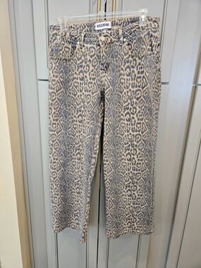 Disclosure Beige Leopard-Print Wide Leg Jeans